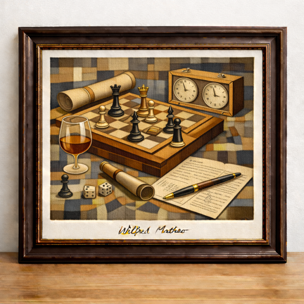 Cubist chess still life by Matheo