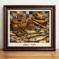 Cubist fishing still life by Matheo