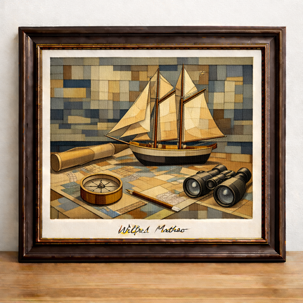 Cubist nautical still life painting