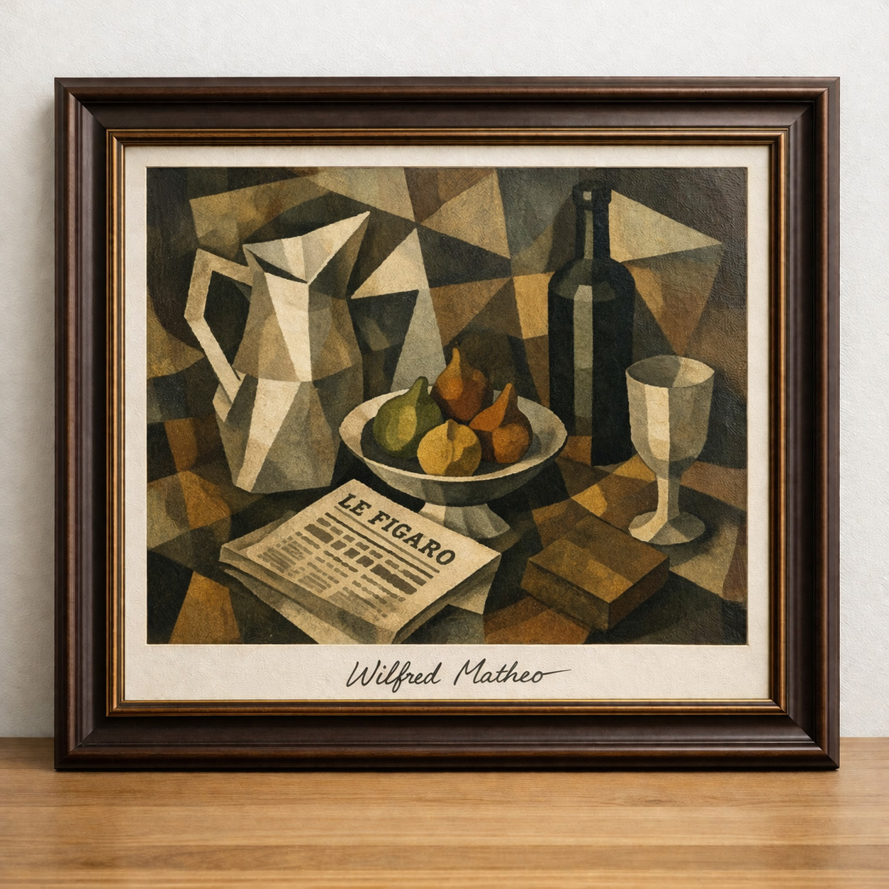Cubist still life with textured details