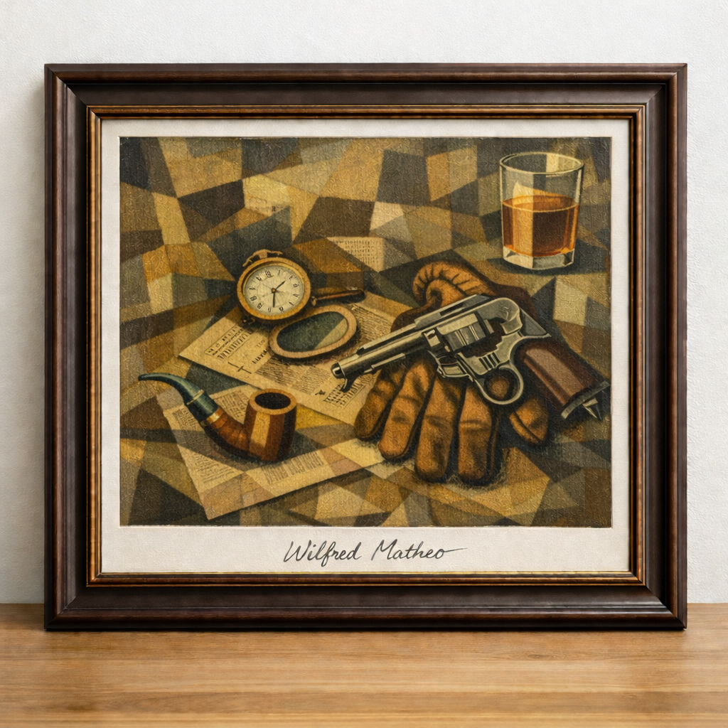 Cubist still life with vintage items 3
