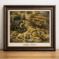 Cubist still life with vintage objects 3
