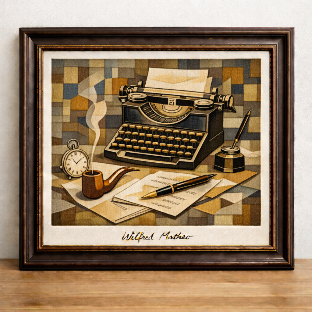 Cubist workspace still life by Matheo