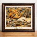 Outils d'artistes cubistes sur bois